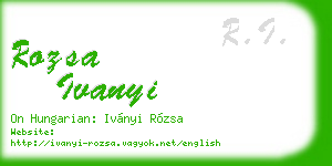 rozsa ivanyi business card